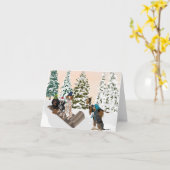 Coonhound Sledding Kaart (Gele Bloem)