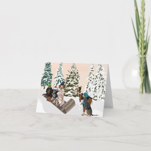 Coonhound Sledding Kaart (Voorkant)