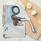 Coonhound Truck in de sneeuw Theedoek (Quarter Fold)