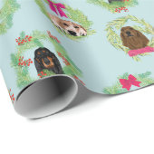 Coonhound Wrearies op Blue Cadeaupapier (Rol Hoek)