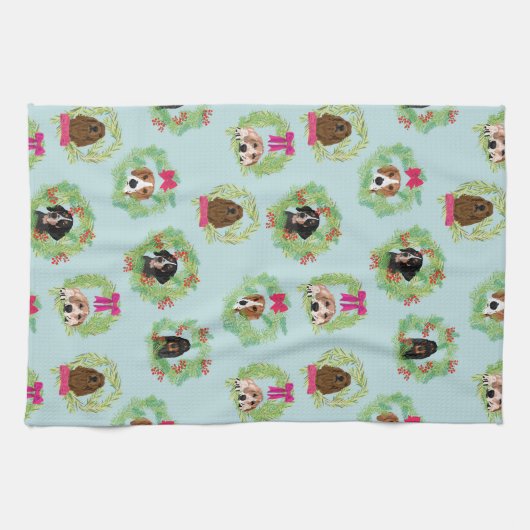 Coonhound Wreaths Theedoek (Horizontaal)