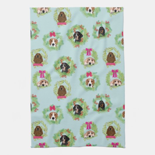 Coonhound Wreaths Theedoek (Verticaal)