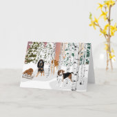 Coonhounds in het bos kaart (Gele Bloem)