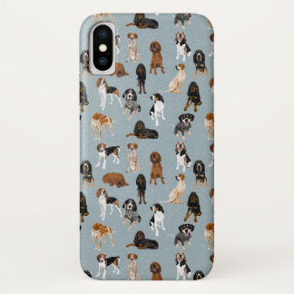 Coonhounds op blauw Case-Mate iPhone case