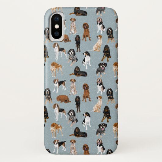 Coonhounds op blauw Case-Mate iPhone case (Achterkant)