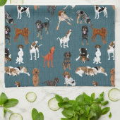 Coonhounds op Blauwgroen donker Theedoek (Gevouwen)