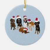 Coonhounds Santa Keramisch Ornament (Voorkant)