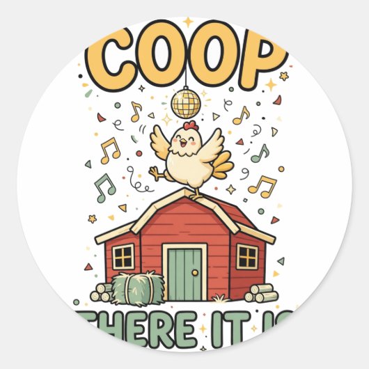 Coop Daar Is Het Grappige Kip Sticker (Voorkant)