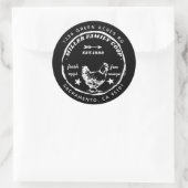 " coop " - kippen " - retouradres ronde sticker (Tas)