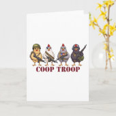 Coop Troop Funny 4th of July Military Hens  Kaart (Gele Bloem)