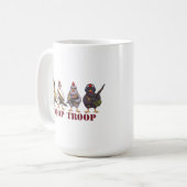Coop Troop Funny 4th of July Military Hens  Koffiemok (Voorkant links)
