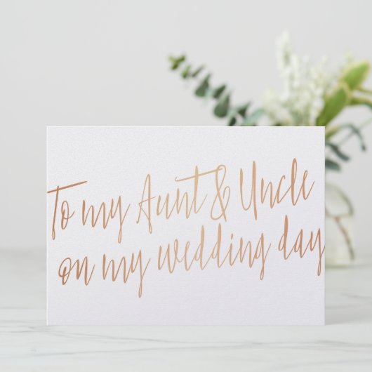 Cooper "Aan mijn tante en oom op mijn trouwdag" (Staand voorkant)