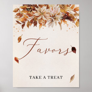 Cooper Autumn Flowers Marigold Favors Sign Poster