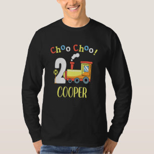 Cooper Choo Choo Twee trein 2e verjaardag draaien  T-shirt