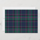 Cooper Clan Tartan Plaid Huwelijksuitnodiging Kaart (Achterkant)