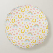 Cooper & Cody — Regenboogpaarden Worpkussen Rond Kussen (Achterkant)