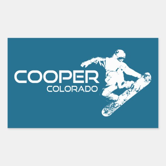 Cooper Colorado Snowboarder Rechthoekige Sticker (Voorkant)