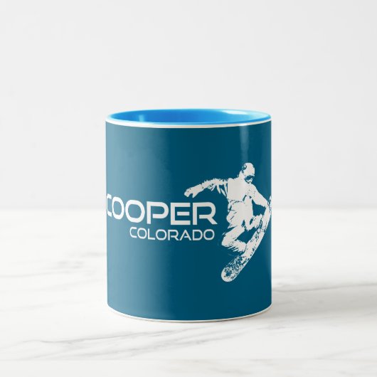 Cooper Colorado Snowboarder Tweekleurige Koffiemok (Center)