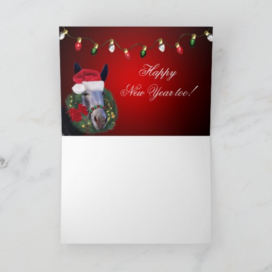 Cooper Donkey Kerstmis Kaart (Binnen)