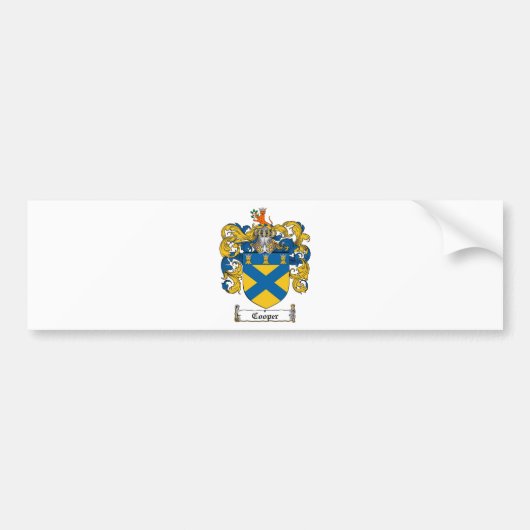 COOPER FAMILIE CREST - COOPER COAT OF ARMS BUMPERSTICKER (Voorkant)