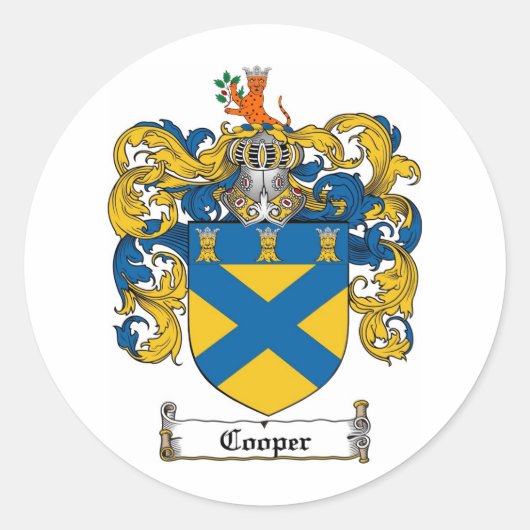 COOPER FAMILY CREST - COOPER WAPEN RONDE STICKER (Voorkant)