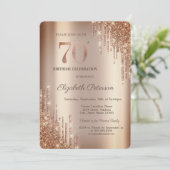 Cooper Glitter Drips 70ste verjaardag Kaart (Staand voorkant)