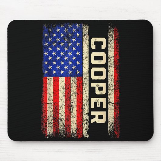 Cooper Last Name Shirt Cooper Name American Flag F Muismat (Voorkant)