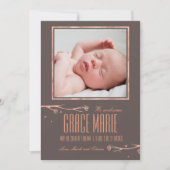 Cooper lente bloemen geboorte aankondiging (Voorkant)