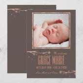 Cooper lente bloemen geboorte aankondiging (Voorkant / Achterkant)