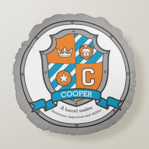 Cooper letter C: heraldry shield Rond Kussen