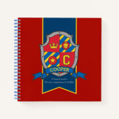 Cooper naam betekenis crest rood blauw notitieboek (Voorkant)