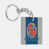 Cooper naam betekent letter C ridder crest aangepa Sleutelhanger (Voorkant Links)