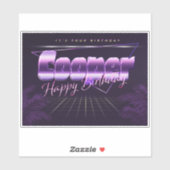 Cooper Name Vorname lila retro Sticker Geburtstag (Vel)