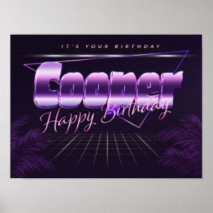 Cooper Name Vorname retro Poster Geburtstag