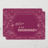 Cooper Roos Great Gatsby 1920s Wedding Bridesmaid Kaart (Voorkant / Achterkant)