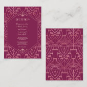 Cooper Roos Great Gatsby 1920s Wedding Informatiekaartje (Voorkant / Achterkant)