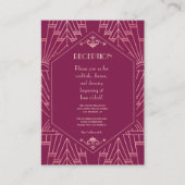 Cooper Roos Great Gatsby 1920s Wedding Informatiekaartje (Voorkant)