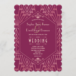 Cooper Roos Great Gatsby 1920s Wedding Kaart