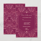 Cooper Roos Great Gatsby 1920s Wedding RSVP (Voorkant / Achterkant)