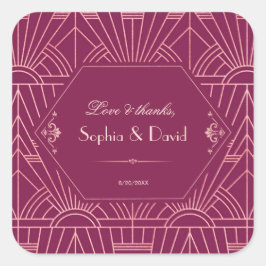 Cooper Roos Great Gatsby 1920s Wedding Vierkante Sticker