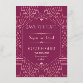 Cooper Rose Great Gatsby 1920 Save The Date Kaart