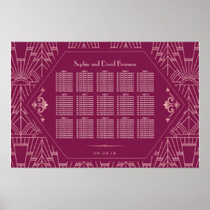 Cooper Roze Great Gatsby Trouw Stoelenplattegrond Poster