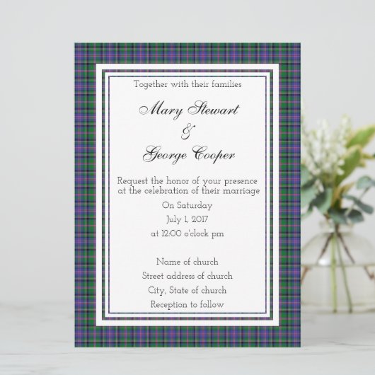 Cooper Scottish Wedding Invitation Kaart (Staand voorkant)