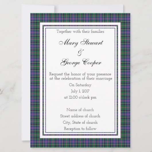 Cooper Scottish Wedding Invitation Kaart (Voorkant)