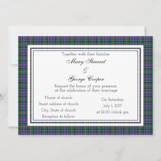 Cooper Scottish Wedding Invitation Kaart (Voorkant)
