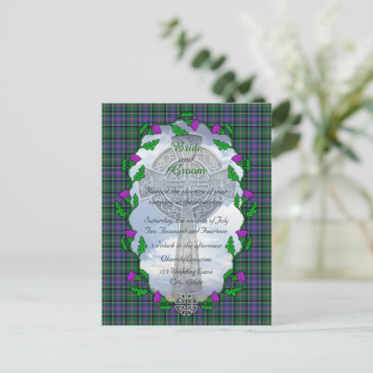 Cooper Scottish Wedding Invitation Uitnodiging Briefkaart (Staand voorkant)