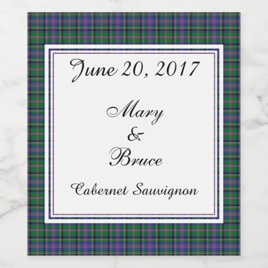 Cooper Scottish Wedding Wine Label Wijn Etiket (Enkel label)