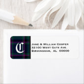Cooper Tartan Pset Monogram Adresetiketten Etiket (Insitu)