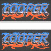 Cooper Vorname Name Graffiti Aufkleber Sticker (Voorkant)