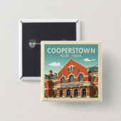 coöperatieve vennootschap New York Vierkante Button 5,1 Cm (Voorkant /achterkant)